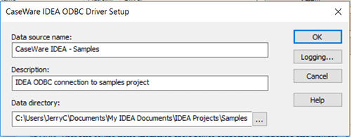 Completed Dialog for ODBC Driver Setup