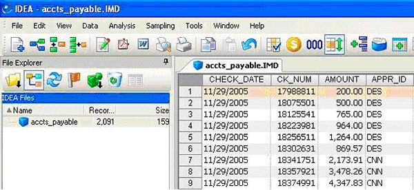 View of Database Created from Doing PDF Import with Report Reader
